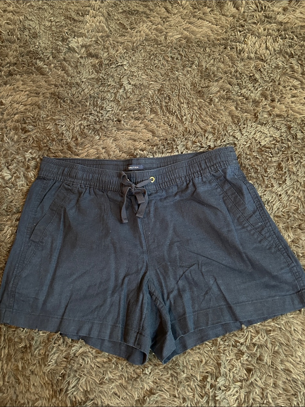 Nautica Women's Navy Drawstring Linen Casual Shorts